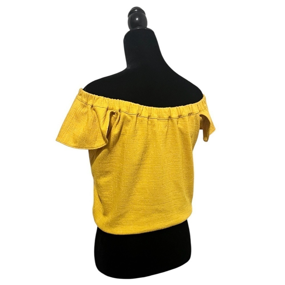 Madewell Texture & Thread Off-the-Shoulder Top Celestial Gold Size S - Picture 10 of 14